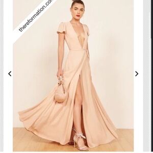 Reformation champagne ROSEY DRESS Maxi Wrap